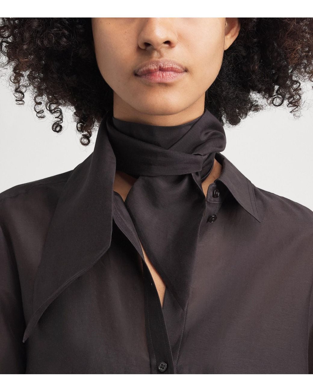 ME+EM Gray Cotton-Silk Cloud Layering Shirt