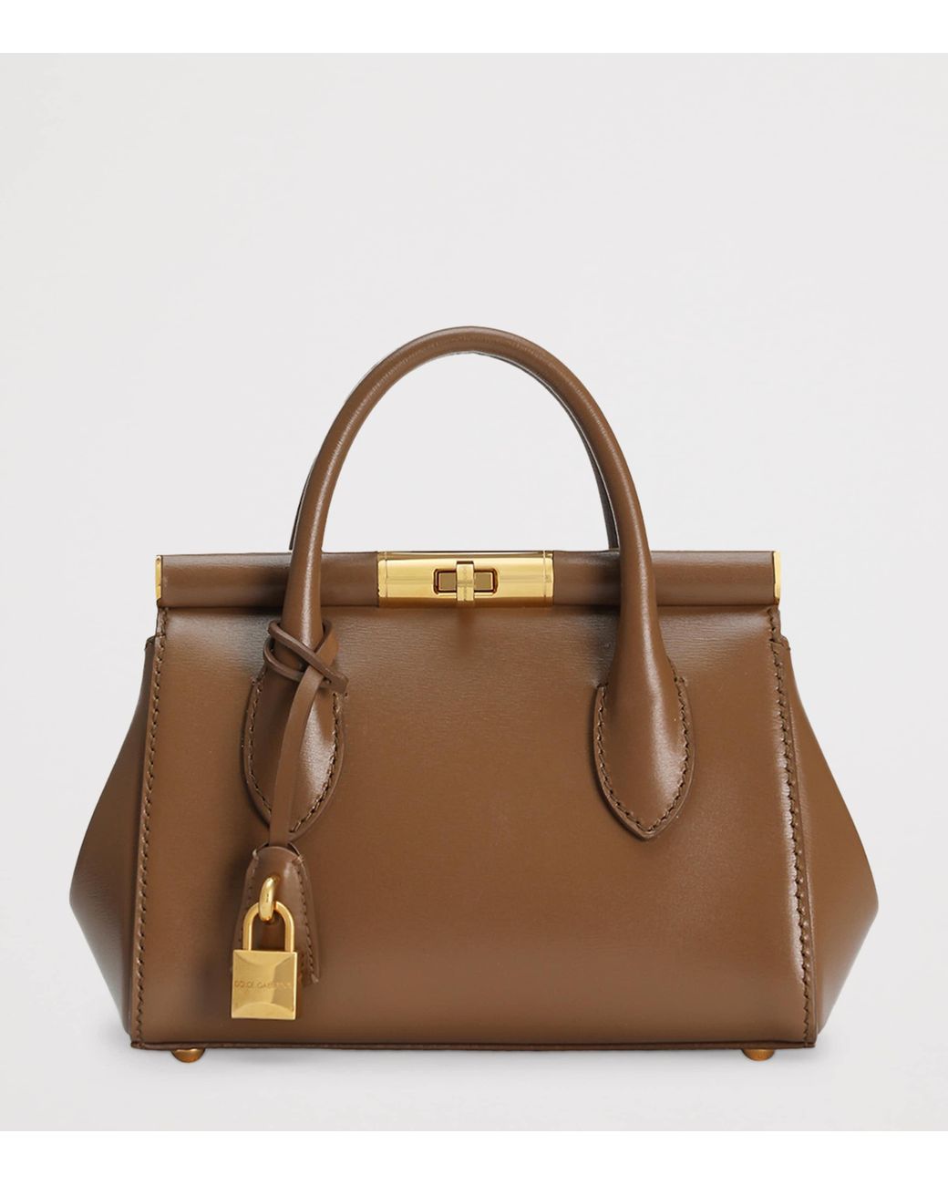 Dolce & Gabbana Brown Mini Leather Marlene Top-Handle Bag