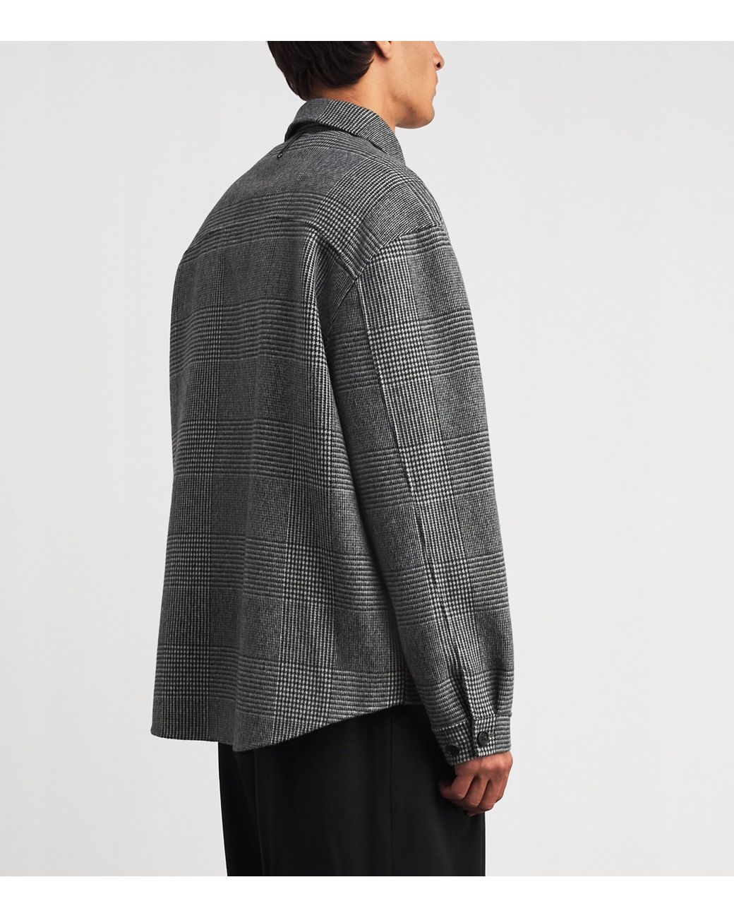Mackage Gray Wool Leather-Trim Emmanuel Overshirt for men