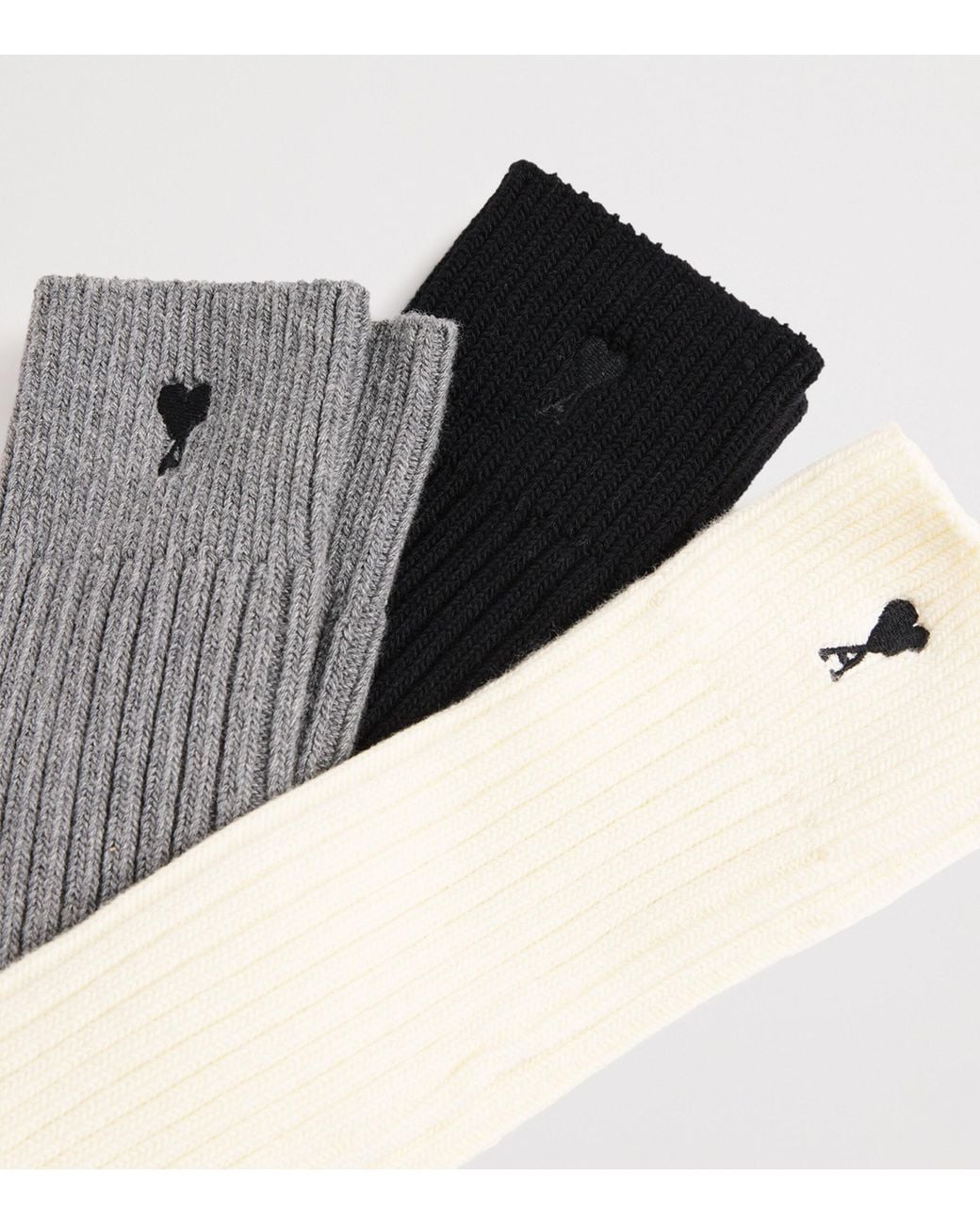 AMI Black Ami De Coeur Socks for men