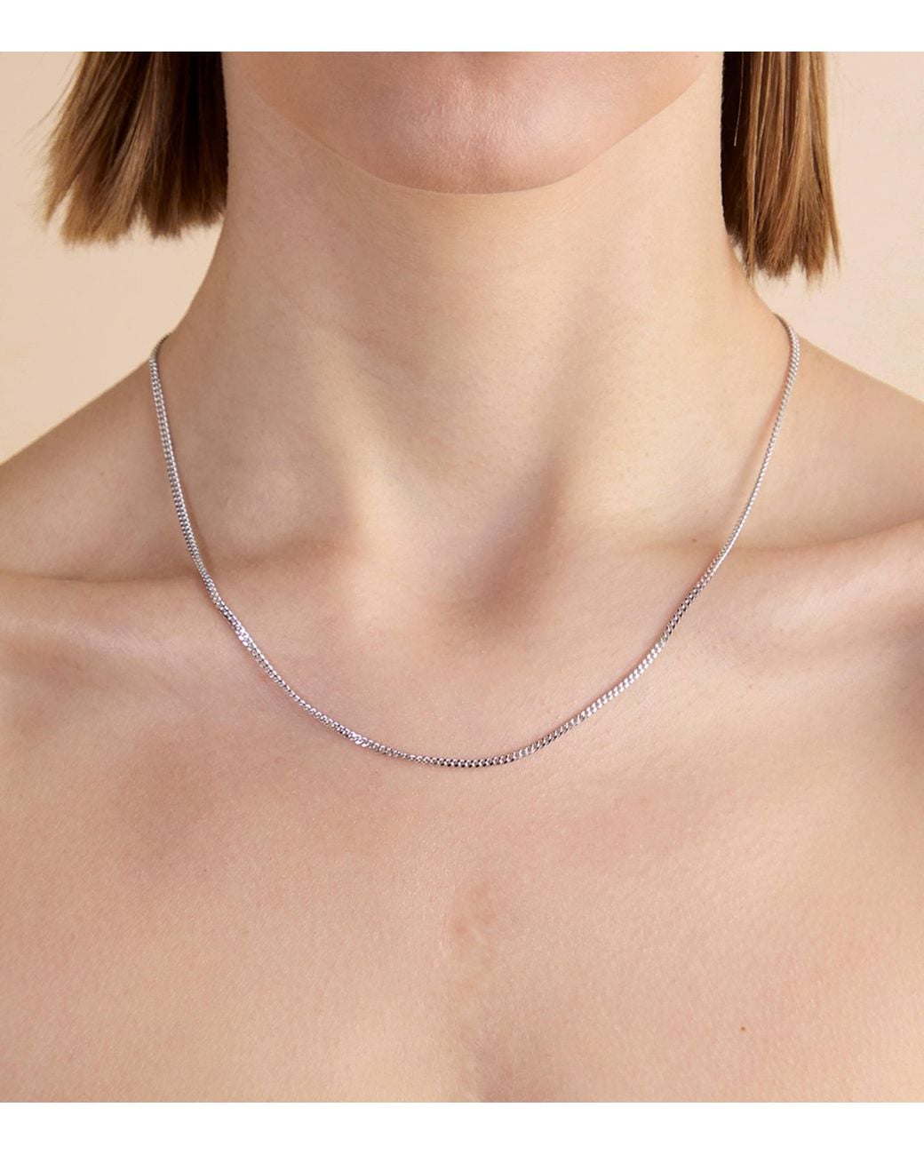 Astrid & Miyu Metallic Sterling Curb Chain Necklace