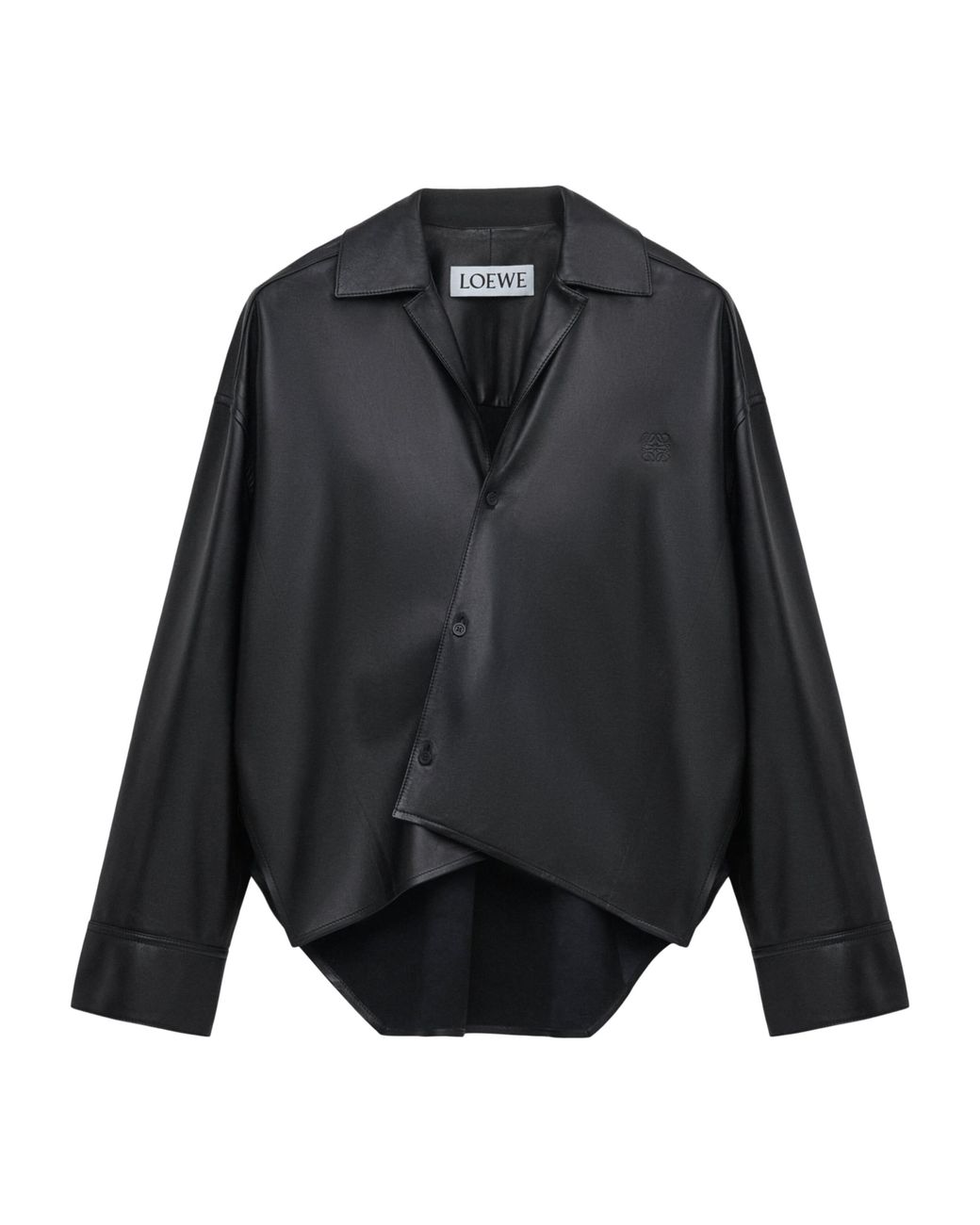 Loewe Black Nappa Lambskin Draped Shirt