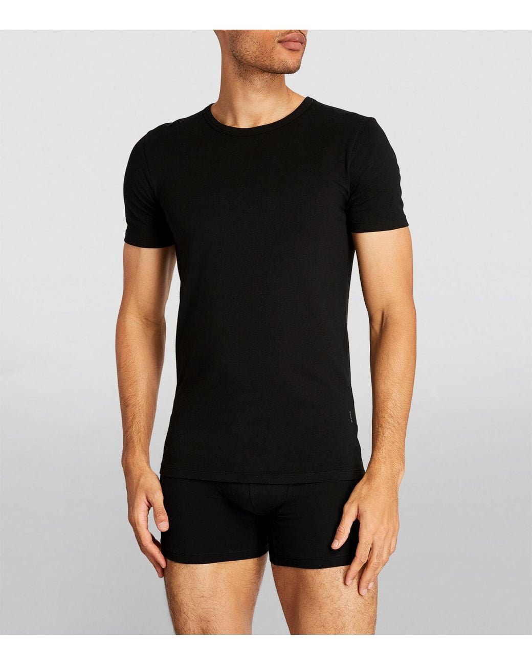 Boss Black Cotton-Blend T-Shirt for men