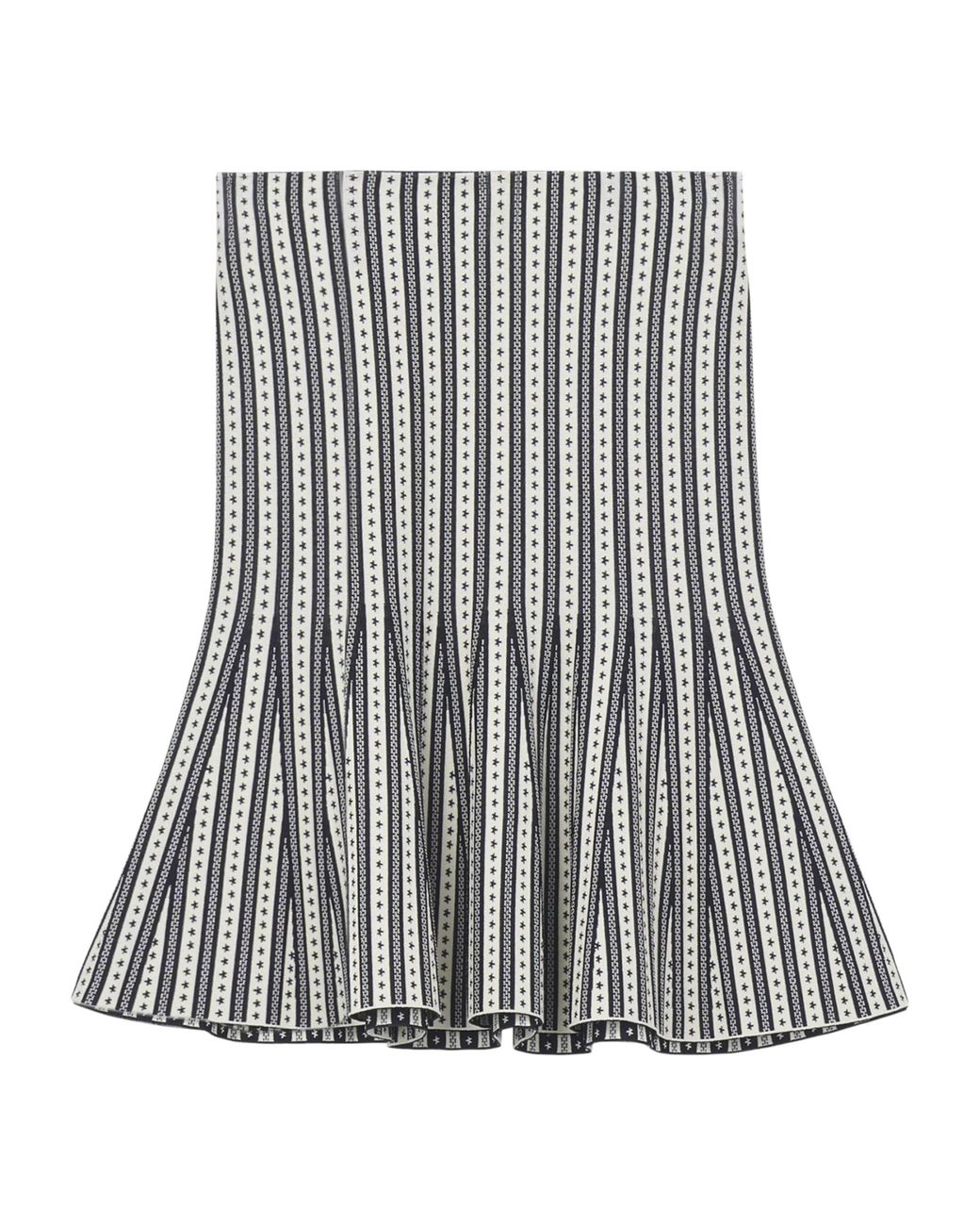 McQueen Gray Knitted Stripe Mini Skirt