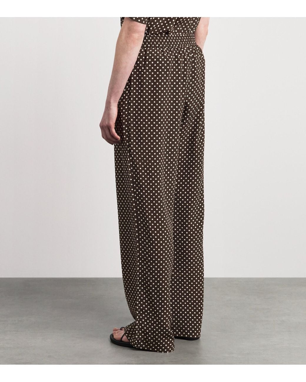 Matteau Brown Silk Wide-Leg Trousers
