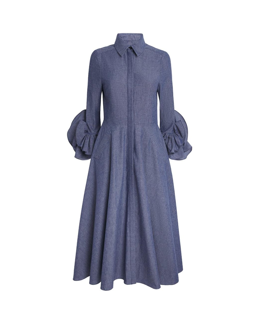 Safiyaa Blue Chambray Cassandre Midi Dress