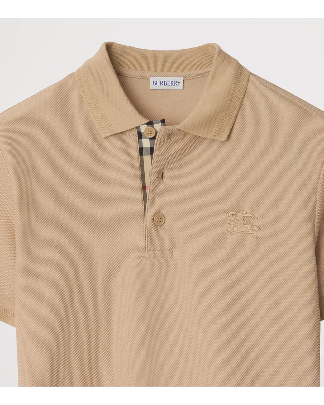 Burberry Natural Cotton Ekd -Embroidered Polo Shirt for men