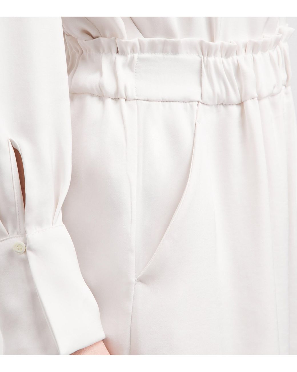 Claudie Pierlot White Satin Tailored Trousers