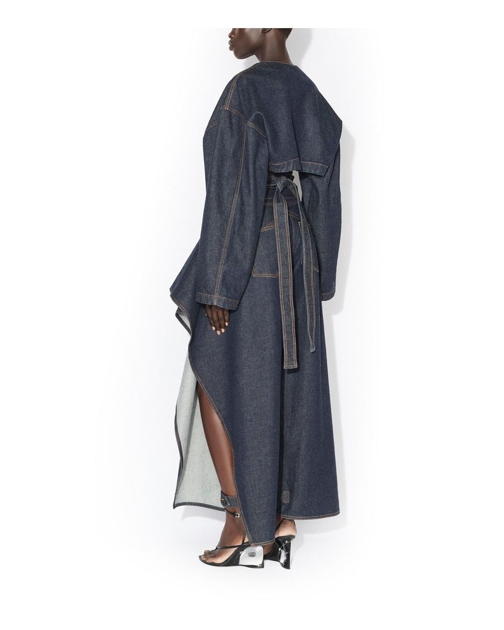 Alaïa Blue Cut-Out Cropped Denim Jacket