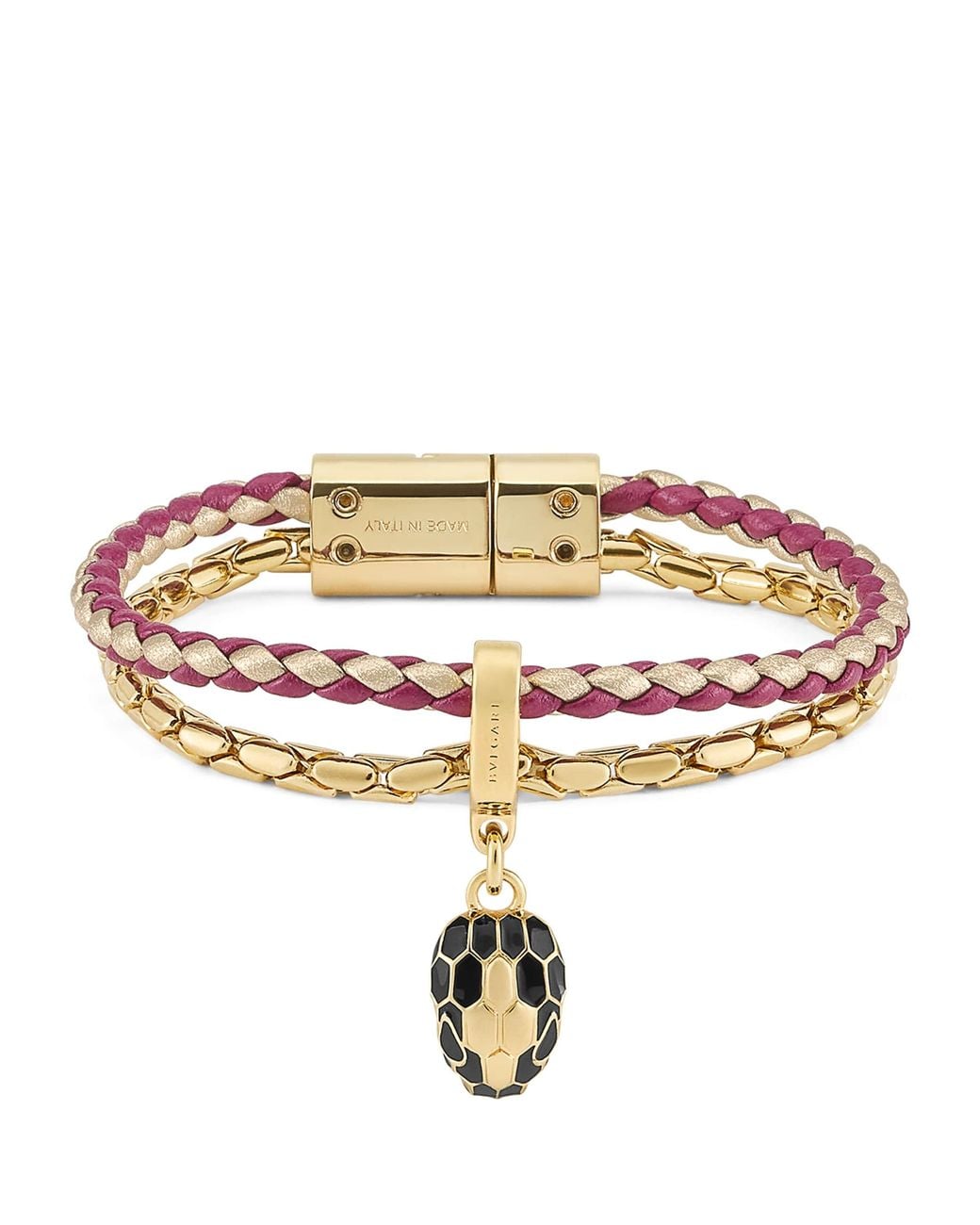 BVLGARI Metallic Leather Serpenti Forever Bracelet