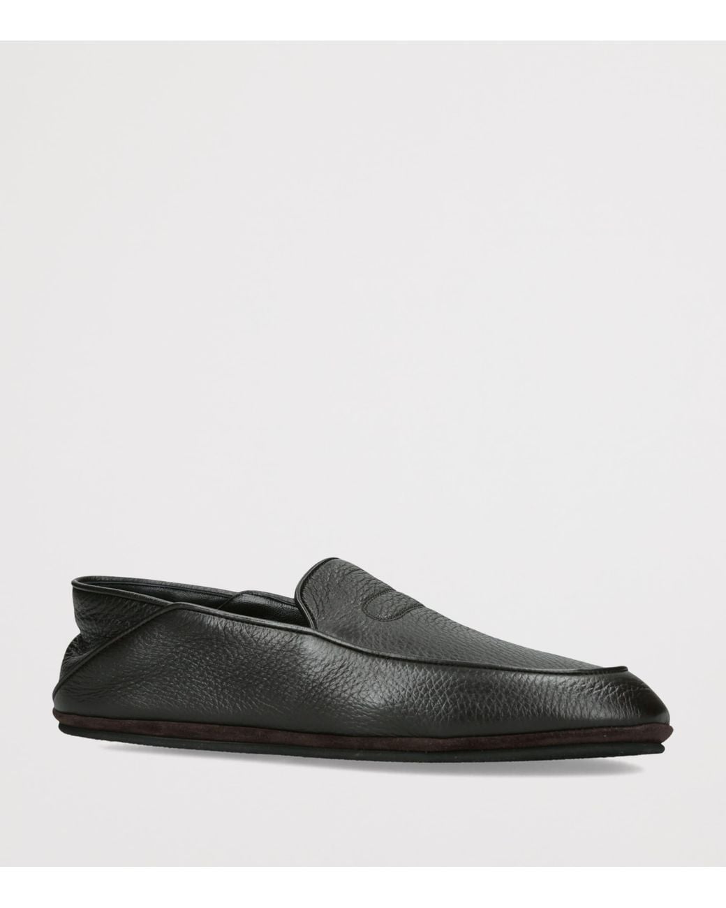 John Lobb Black Leather Kingston Ii Slippers for men