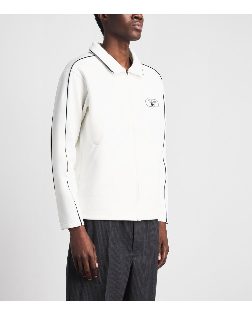 Lacoste White Ultra Dry Tennis Heritage Jacket for men