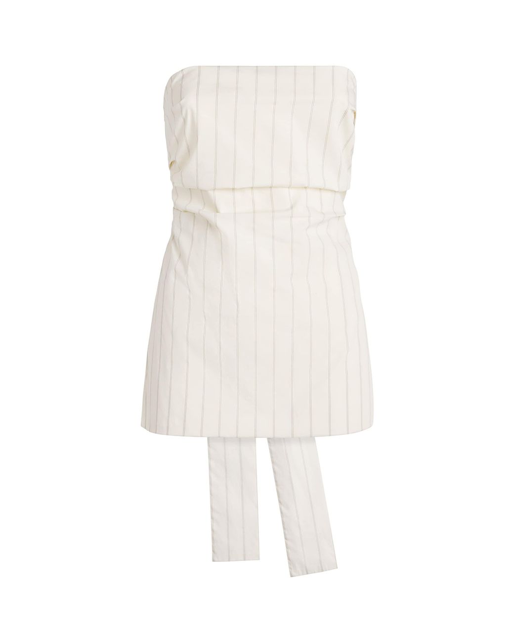 St. Agni White Pinstripe Tie-Detail Top