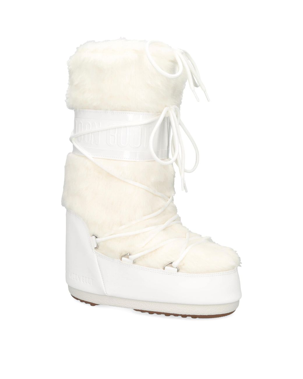Moon Boot White Faux Fur Icon Boots