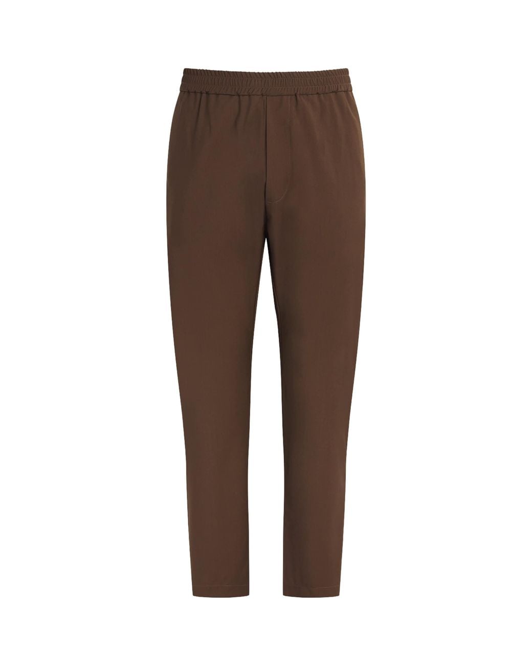Barena Brown Virgin Wool Elasticated Trousers for men