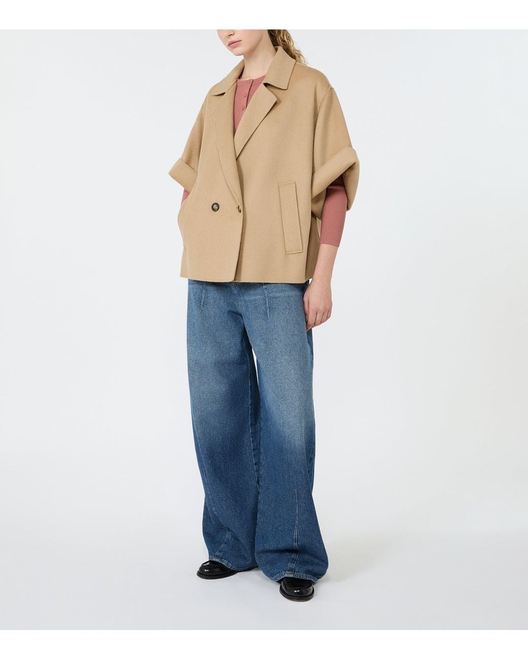 Weekend by Maxmara Natural Wool Short-Sleeved Jacket