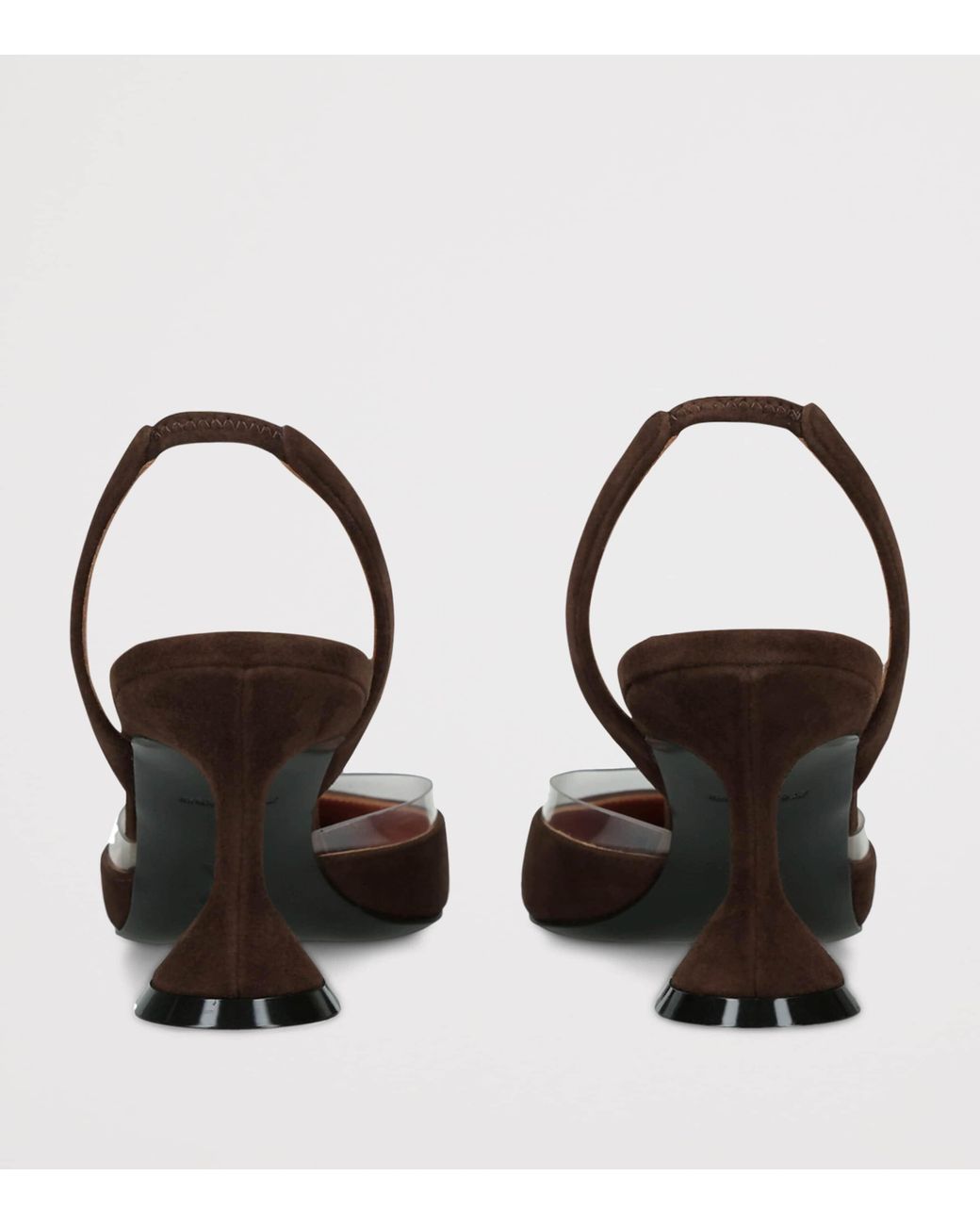 AMINA MUADDI Brown Suede Lara Slingback Heels 70
