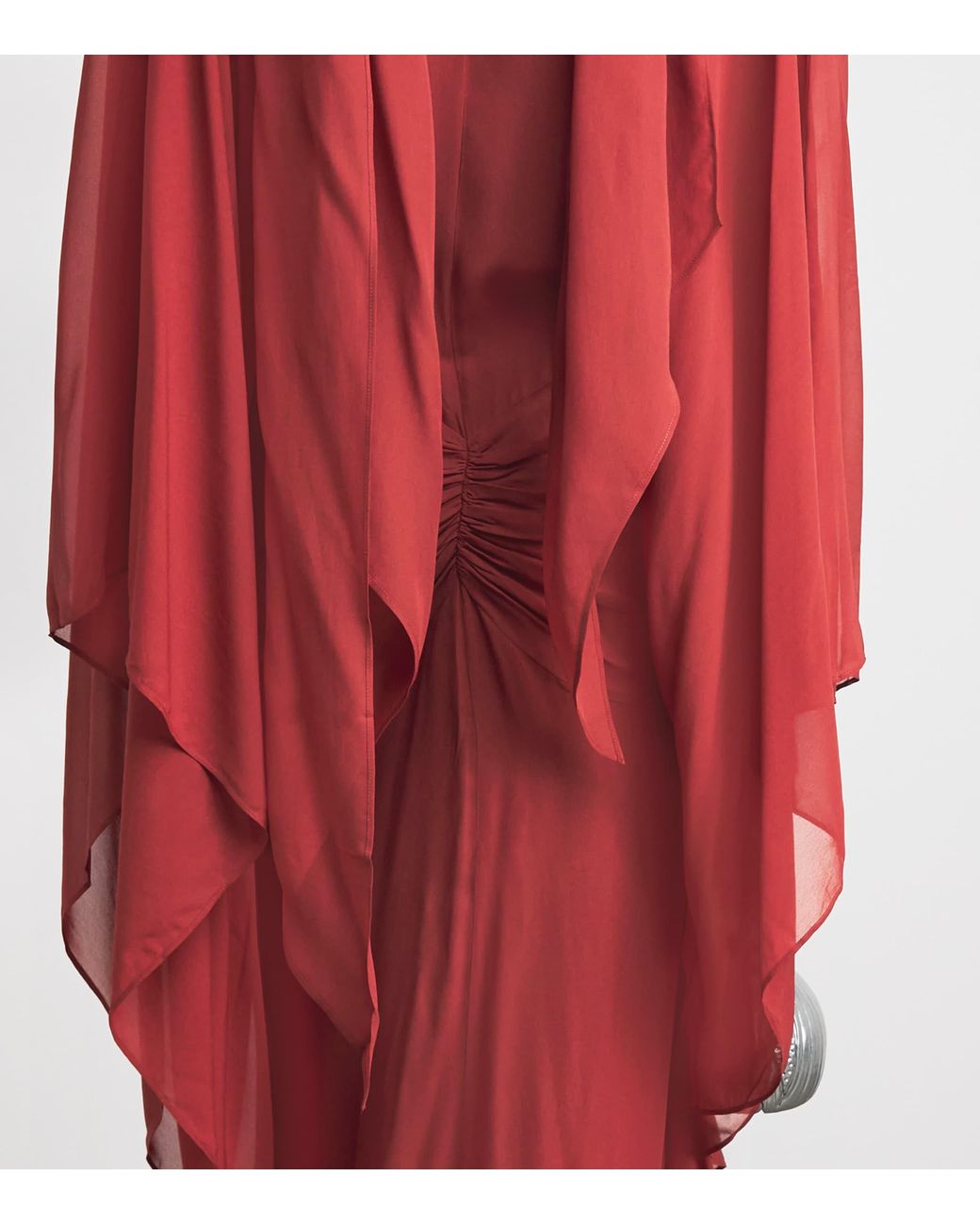 De La Vali Red Georgette Florencia Maxi Dress