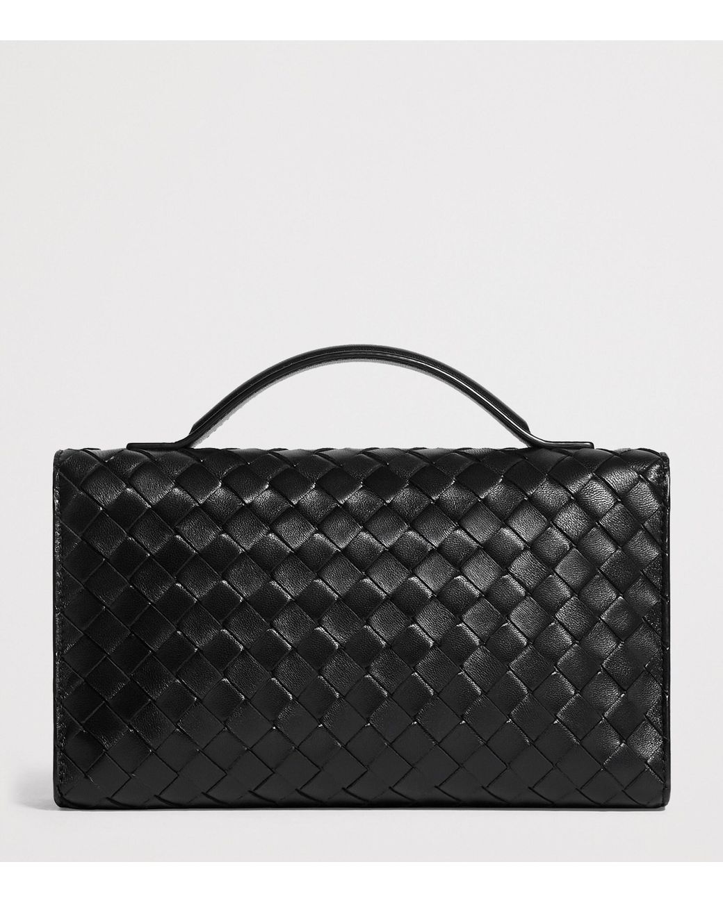Bottega Veneta Black Leather Andiamo Top-Handle Bag