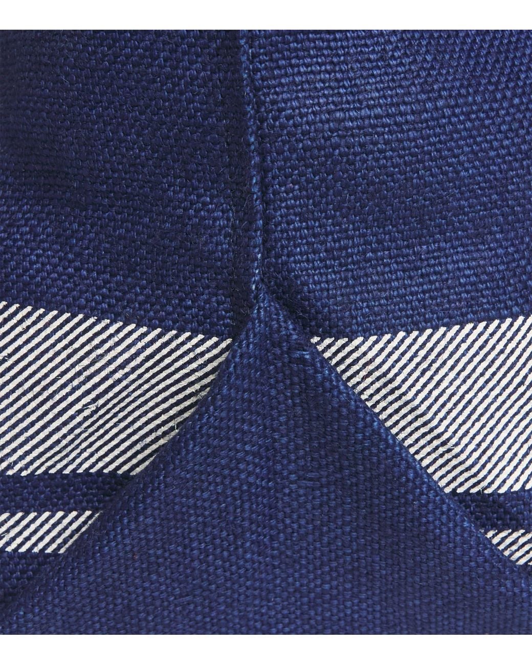 Harrods Blue Jute Stripe Shopper Bag