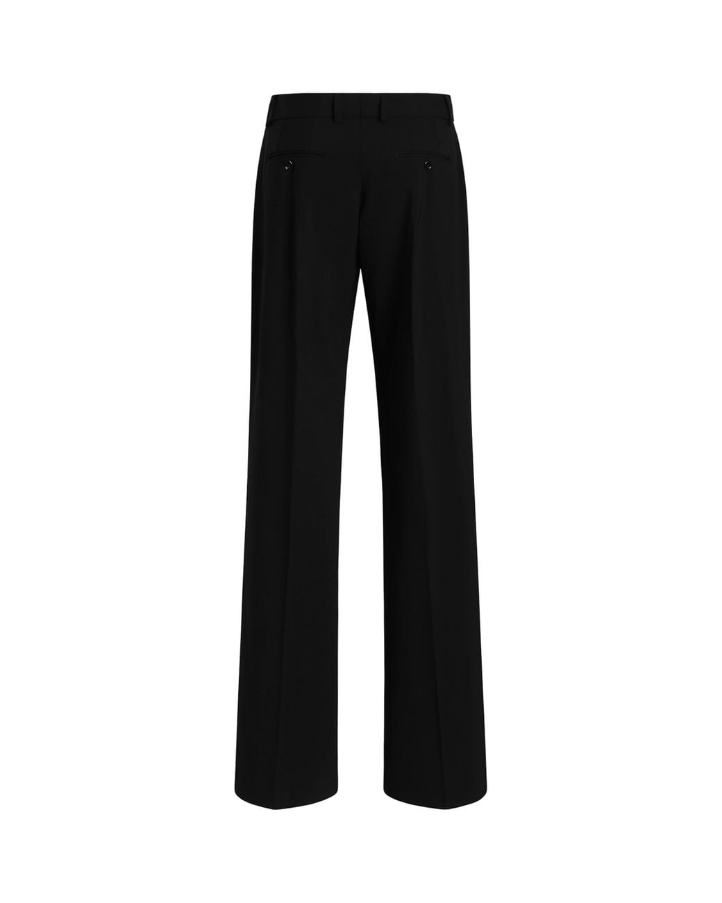 Dolce & Gabbana Black Wool Straight Tailored Trousers
