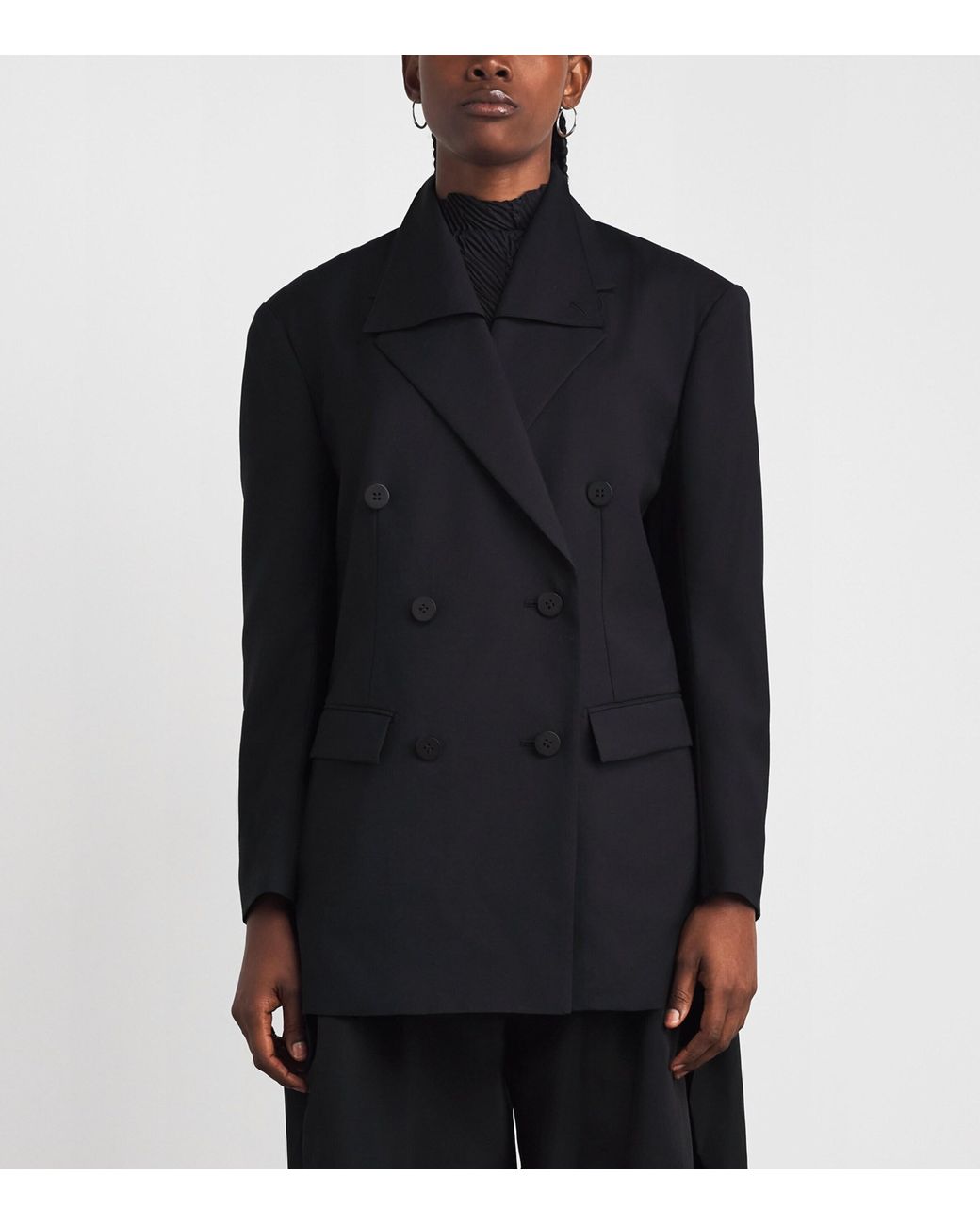 Issey Miyake Blue Wool-Blend Honest Ensemble Double-Breasted Blazer