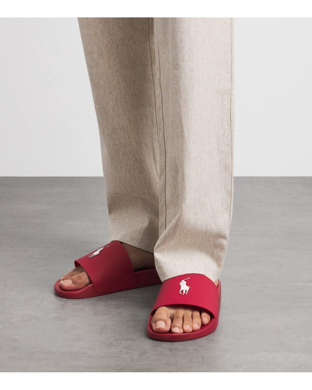 Polo Ralph Lauren Pink Polo Pony Slides for men