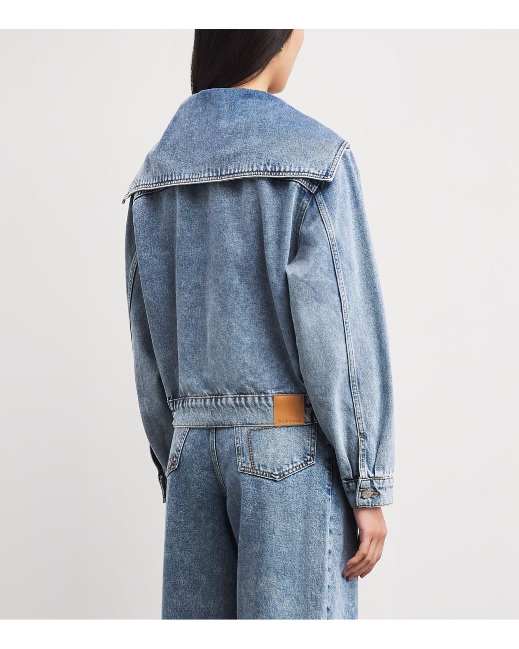 Claudie Pierlot Blue Oversized Collar Denim Jacket