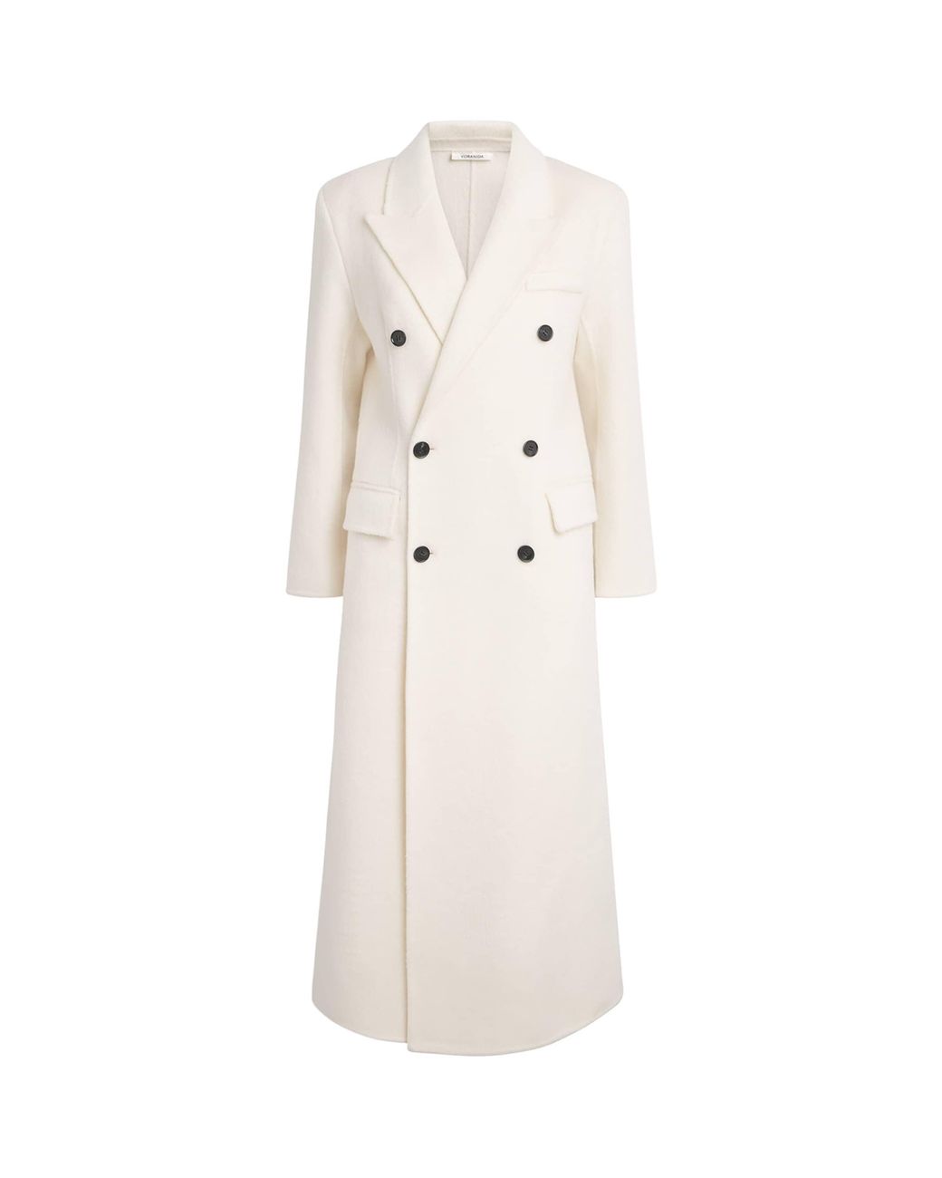 Voranida White Double-Breasted Taren Overcoat