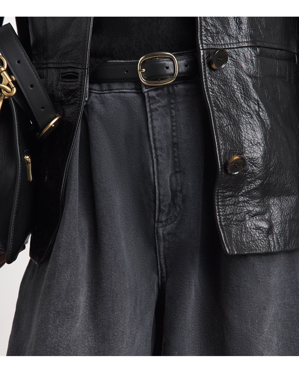 ME+EM Blue Pleated Barrel-Leg Jeans