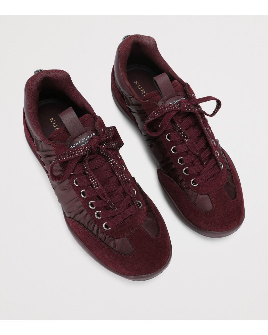 Kurt Geiger Brown Satin Sterling Sneakers