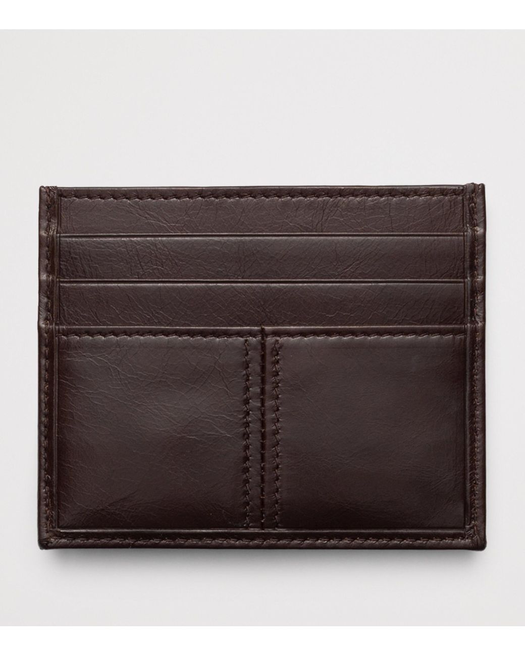 Prada Brown Leather Triangle Card Holder for men