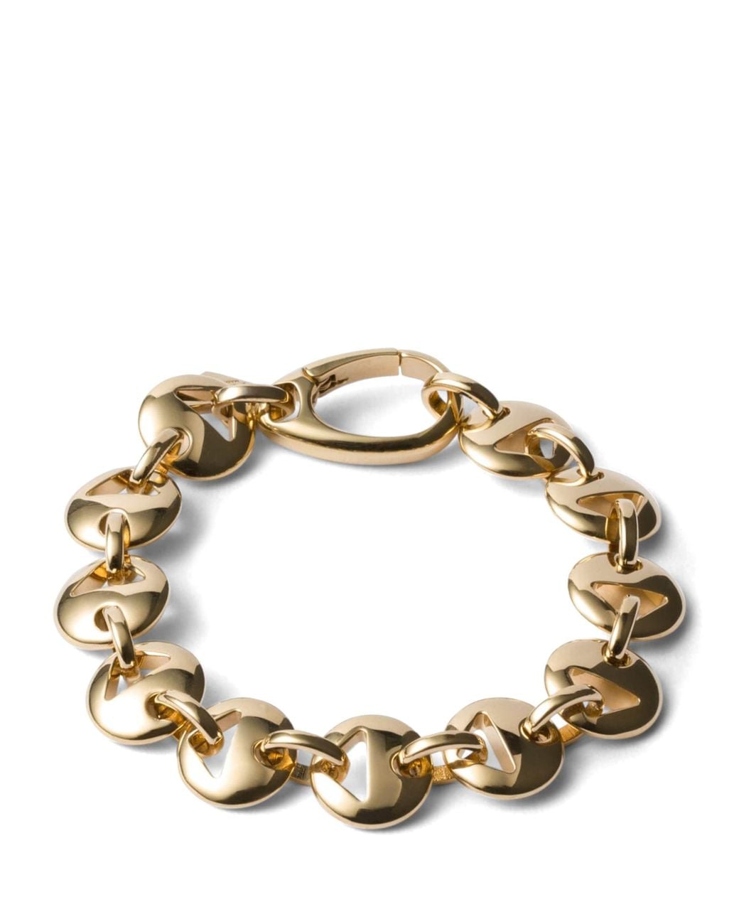Prada Metallic Cut-Out Chain Bracelet