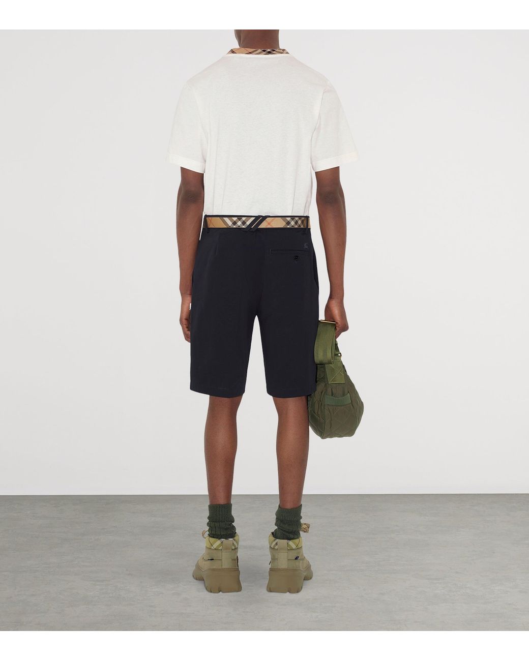 Burberry Blue Cotton Ekd Slim Shorts for men