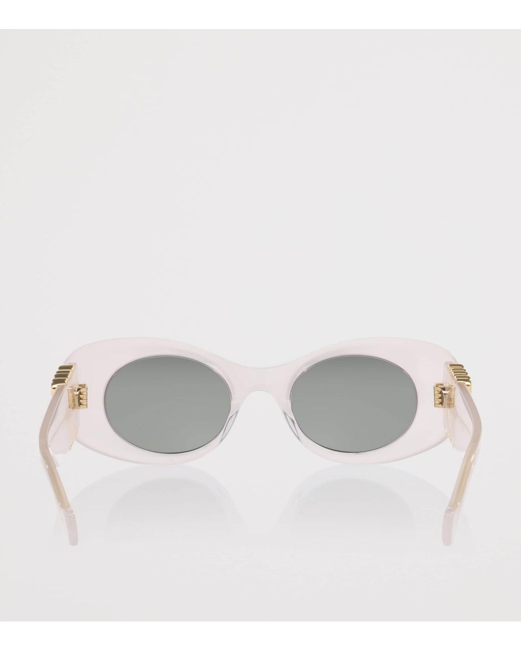 Loewe White Anagram Bevelled Oval Sunglasses