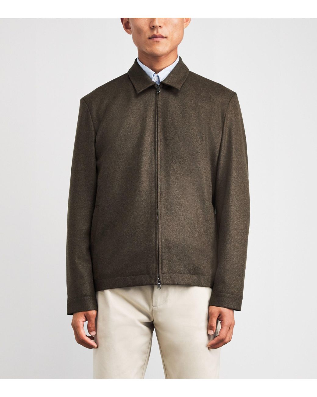 Sunspel Green Boiled Wool Jacket for men