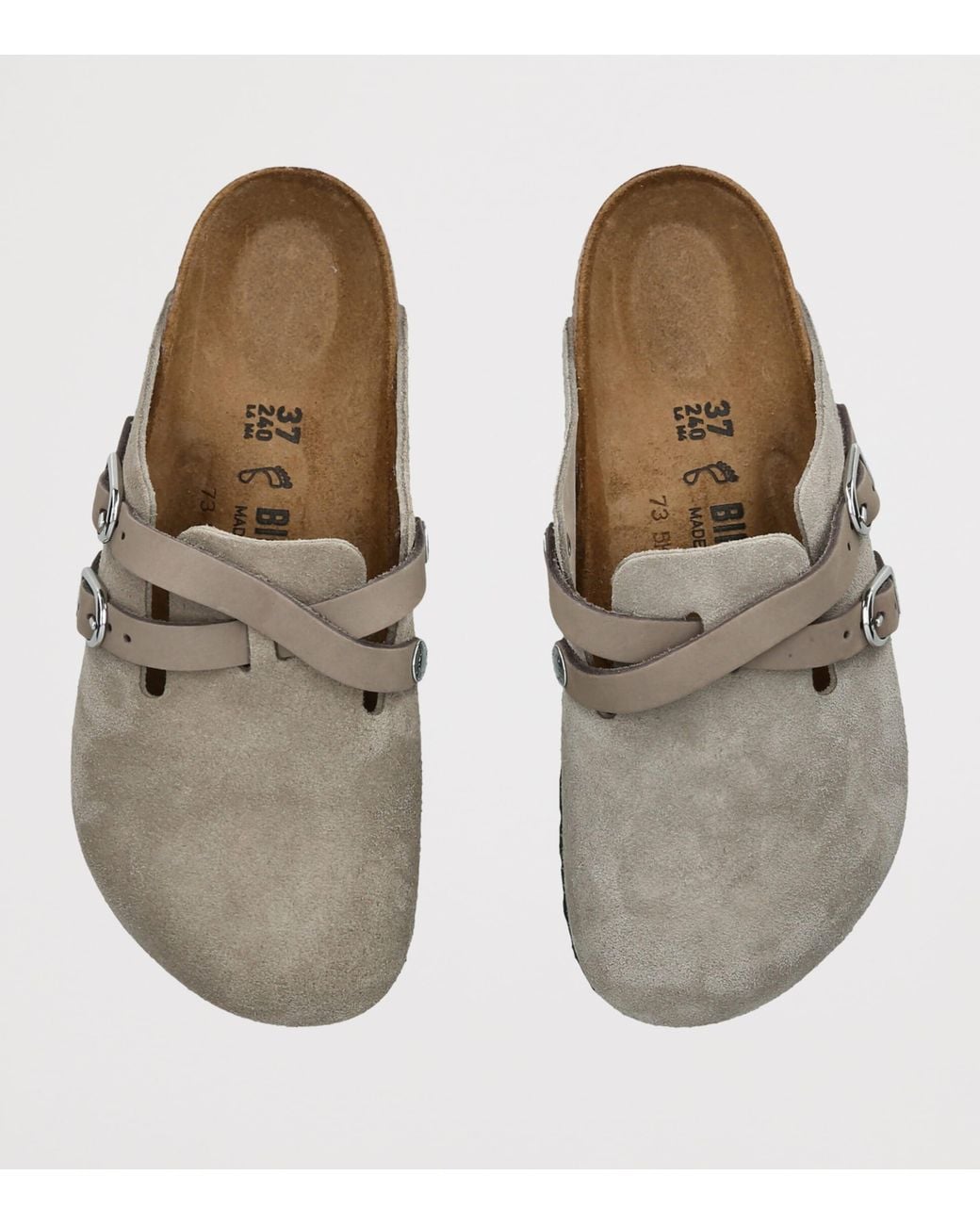 Birkenstock White Suede Blair Clogs