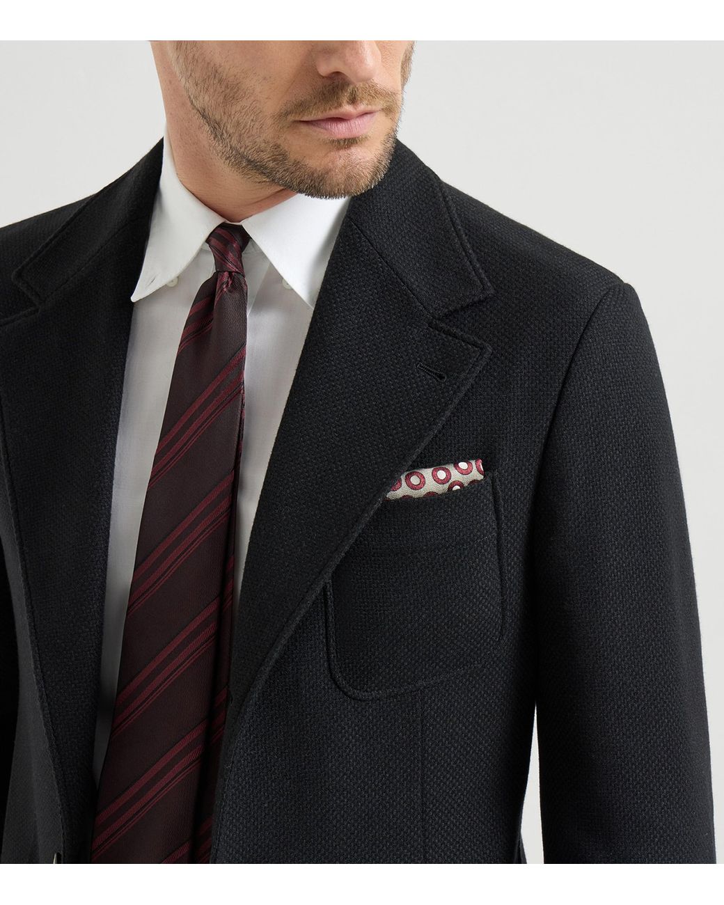 Brunello Cucinelli Pink Silk Polka-Dot Pocket Square for men