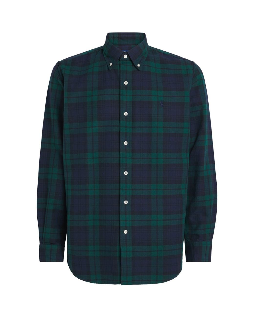 Polo Ralph Lauren Blue Cotton Check Oxford Shirt for men