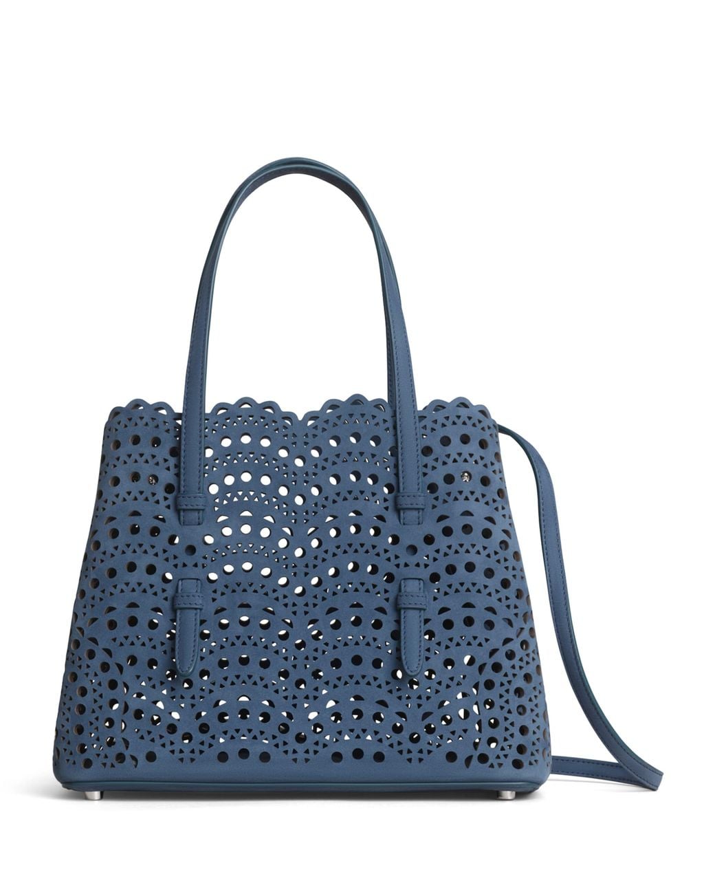Alaïa Blue Nubuck Leather Mina 25 Top-Handle Bag