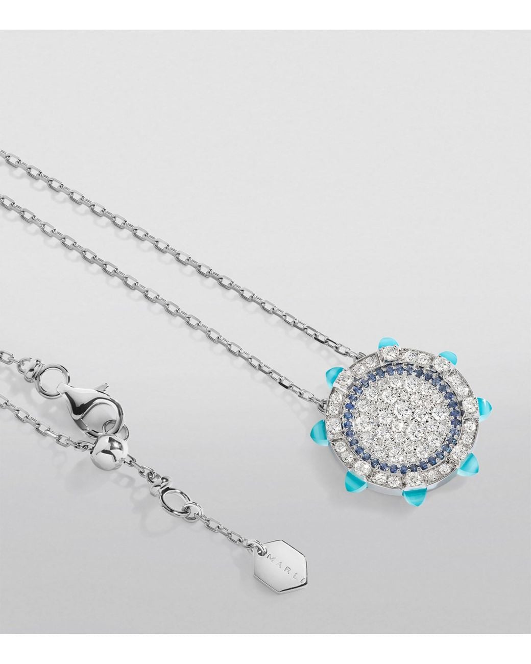 Marli New York White Diamond And Sapphire Tip-Top Necklace