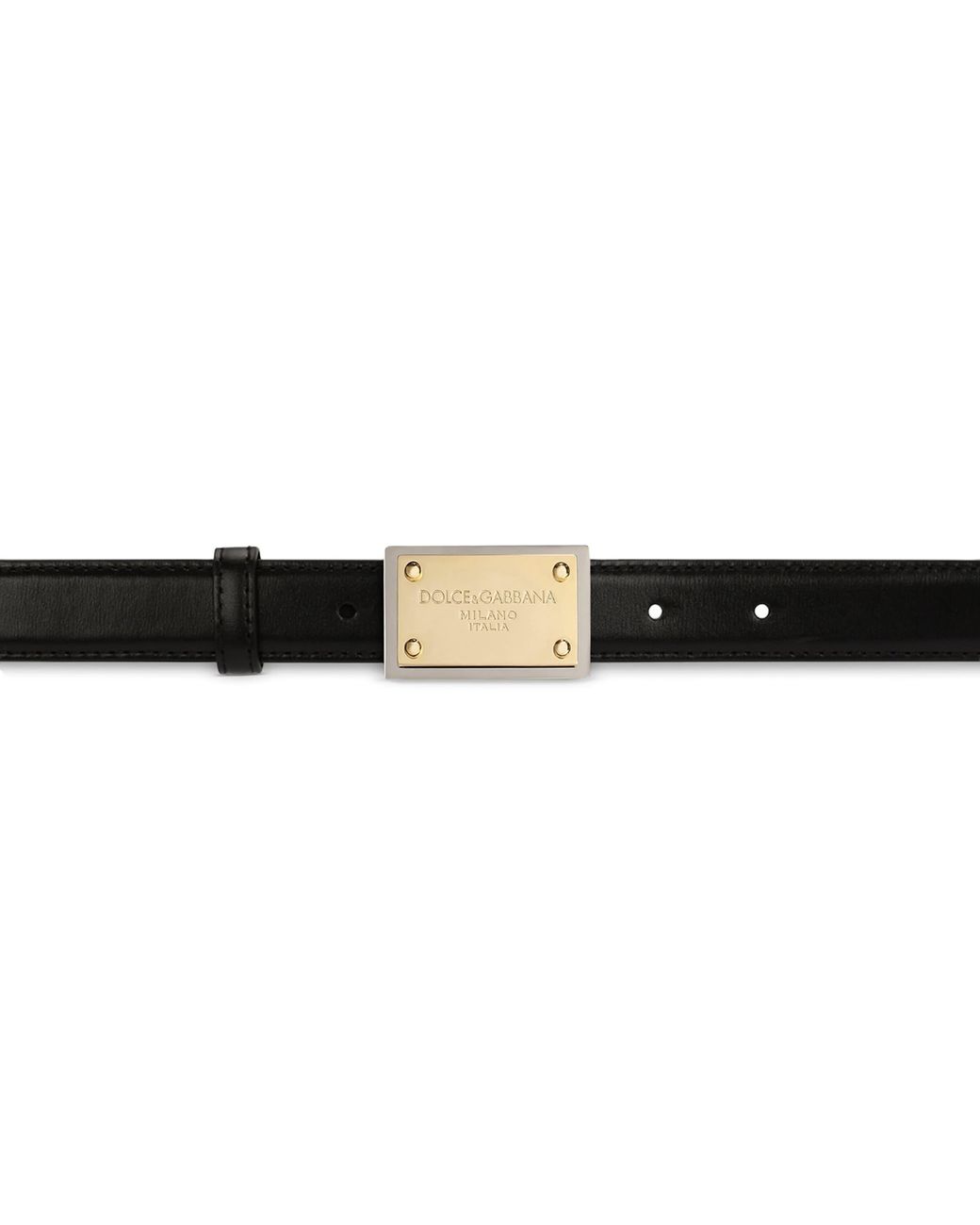 Dolce & Gabbana Black Thin Leather Dg Buckle Belt
