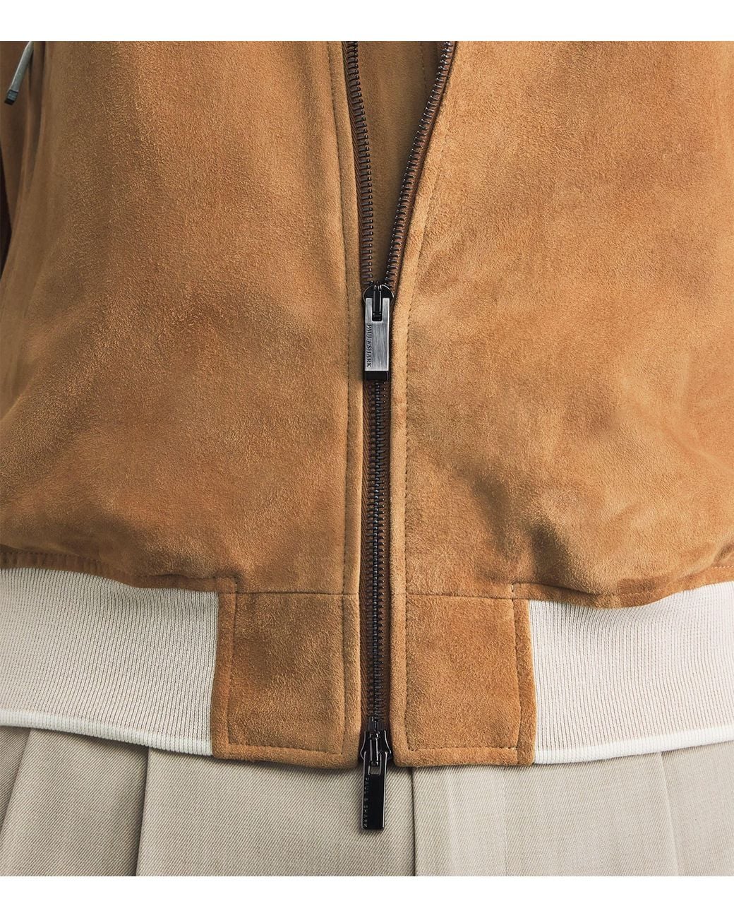 Paul & Shark Brown Aqualeather Bomber Jacket for men