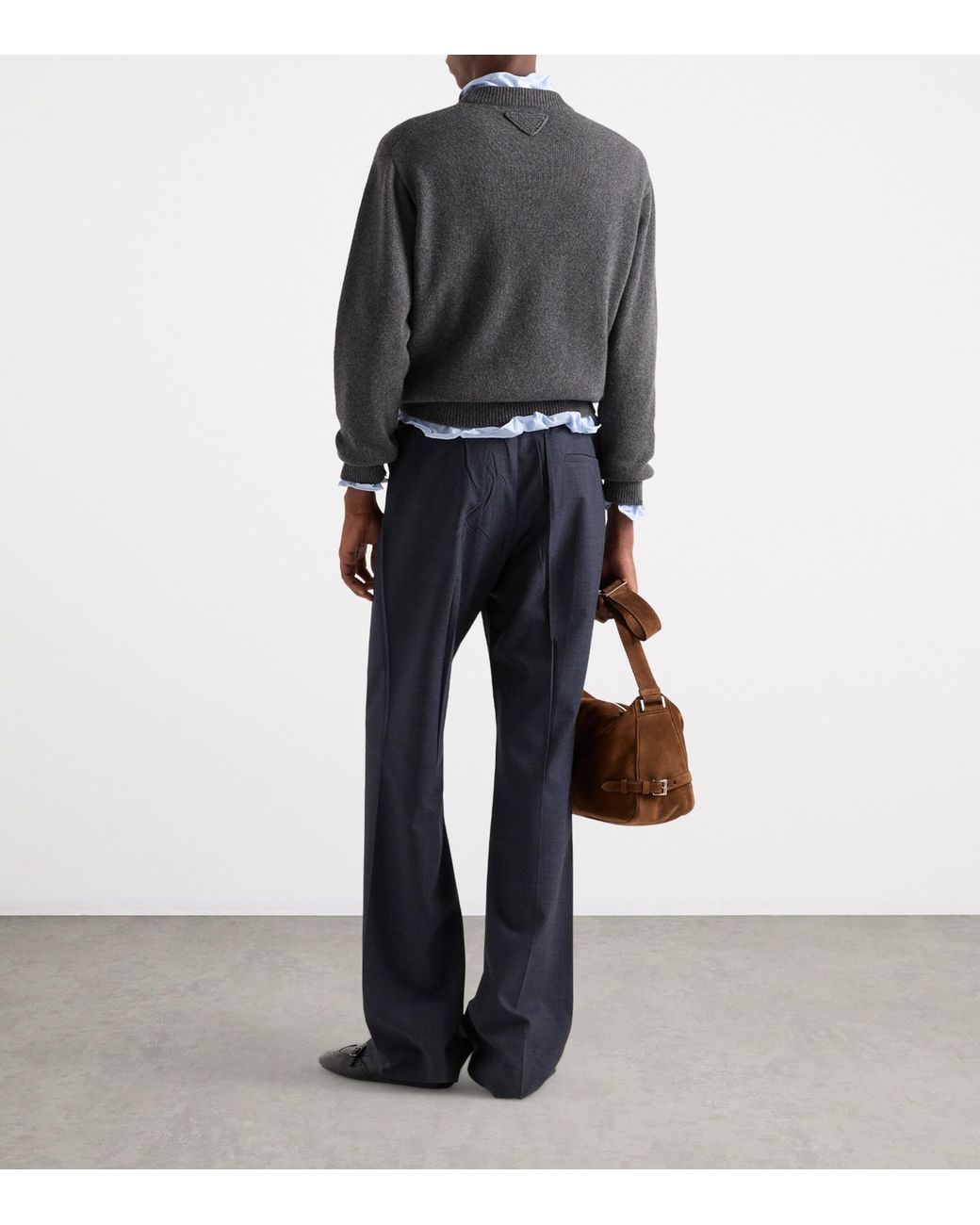 Prada Black Re-Cashmere Crew-Neck Sweater for men