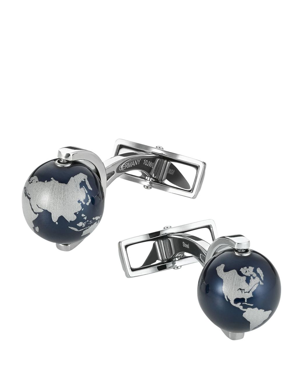 Montblanc Blue Stainless Steel Heritage Spirit Cufflinks for men