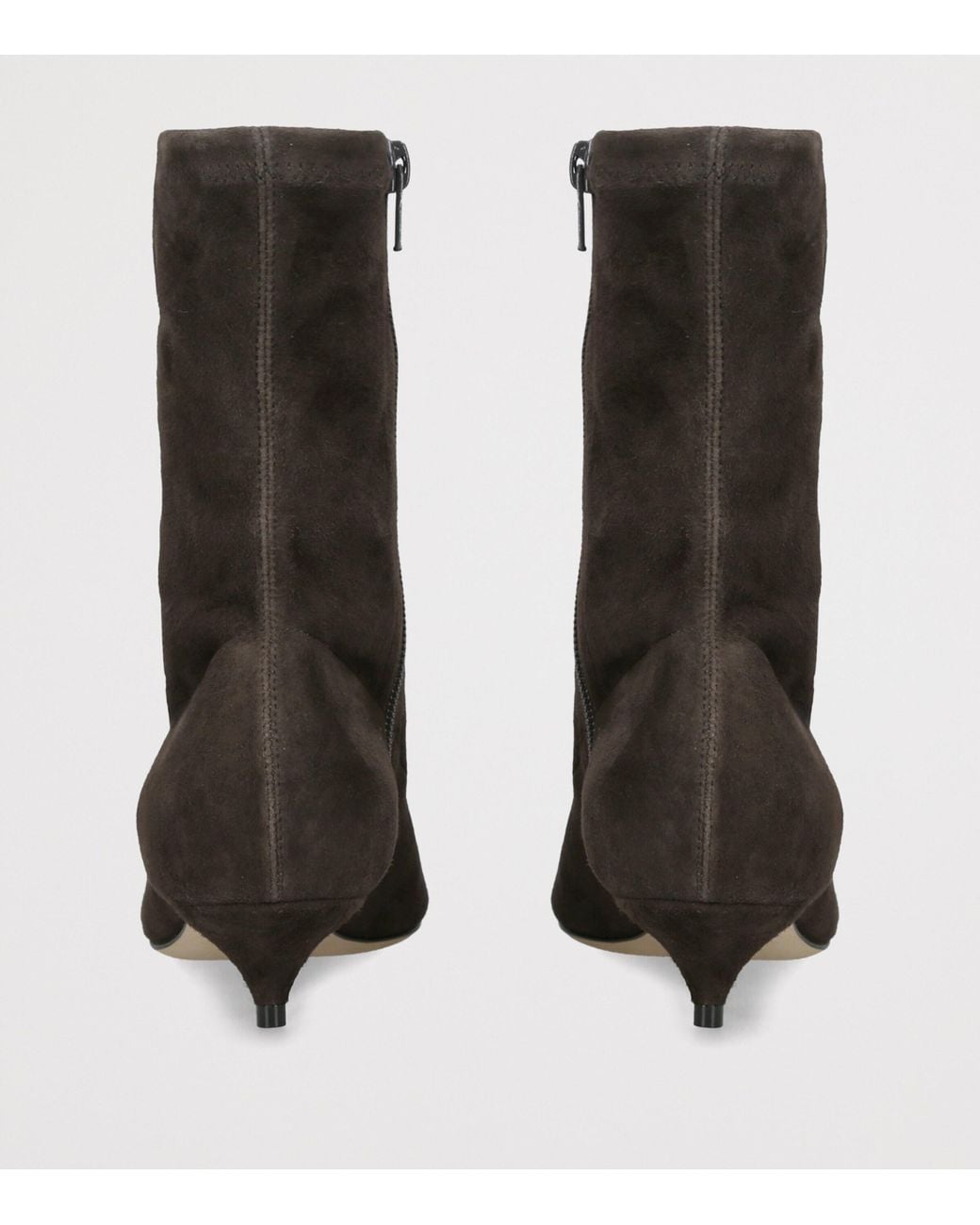 The Row Brown Liisa Suede Kitten Ankle Boots 35
