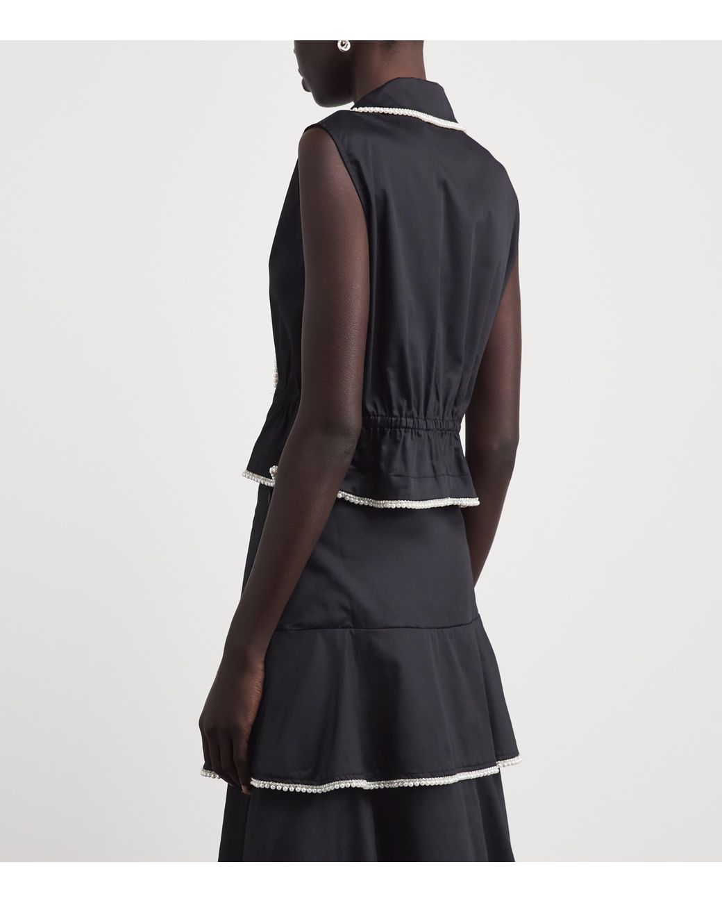 Sandro Black Cotton Embellished Shirt