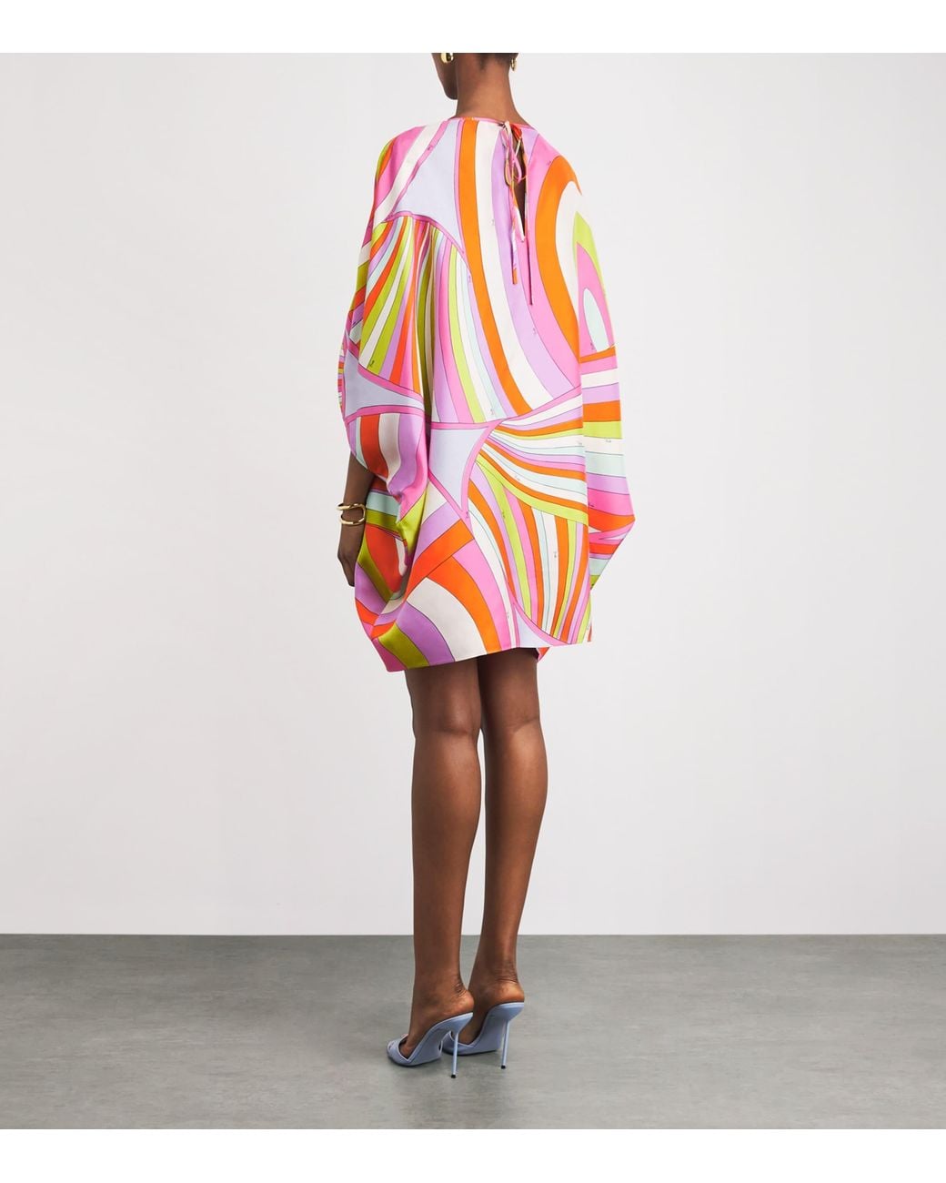 Emilio Pucci Pink Silk Printed Kaftan Mini Dress