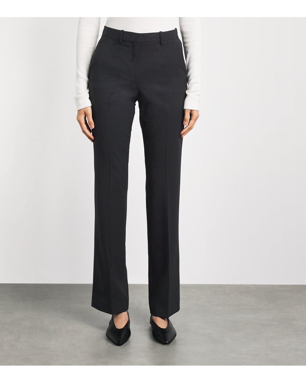Theory Blue Wool Flared Trousers