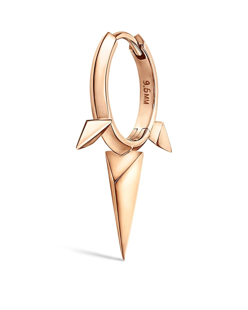 Maria Tash White Faceted Triple Long Spike Hoop Earring